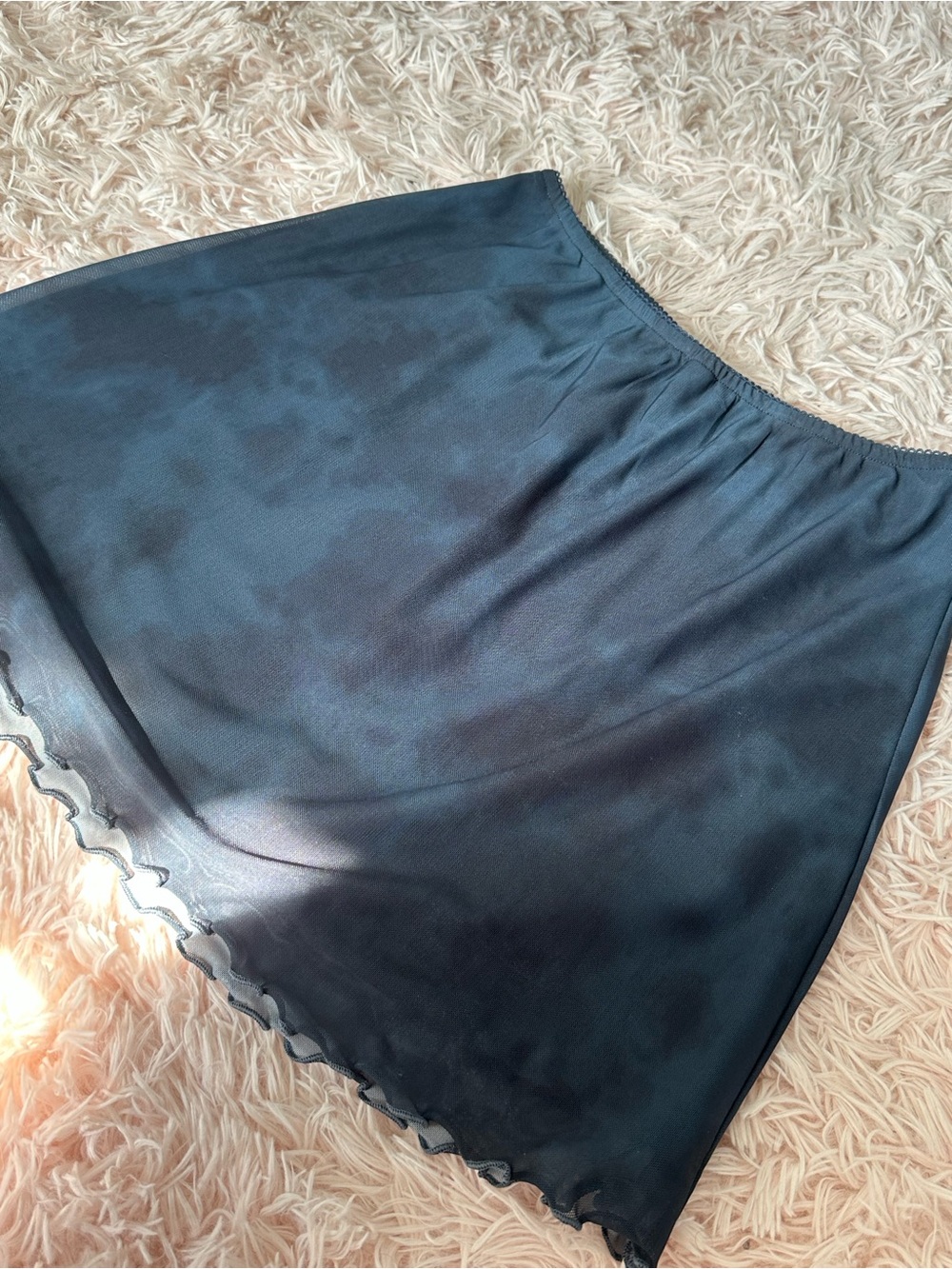 American Eagle Blue Mesh & Satin under-lined Skirt | NEW, NEVER WORN